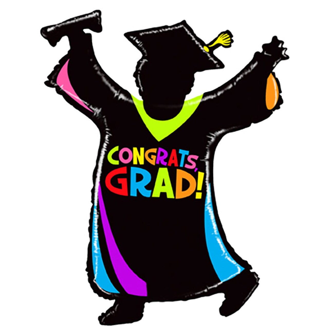 Betallic 46 Inch Mighty Grad Silhouette Balloon for Graduation Party Celebration and Decor